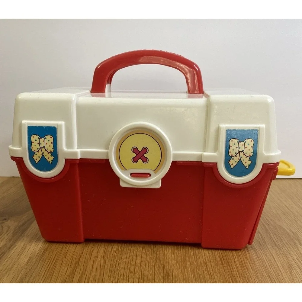 Vintage 1991 Fisher Price Baby's First Sewing‎ Box Kit Preschool Activity Toy